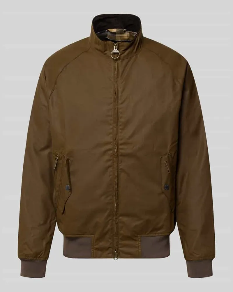 Barbour Bomberjacke mit Zweiwege Reißverschluss Schoko