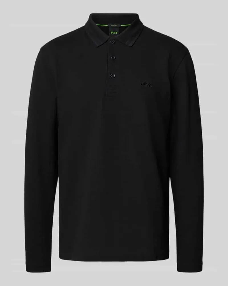 HUGO BOSS Regular Fit Poloshirt aus reiner Baumwolle Black