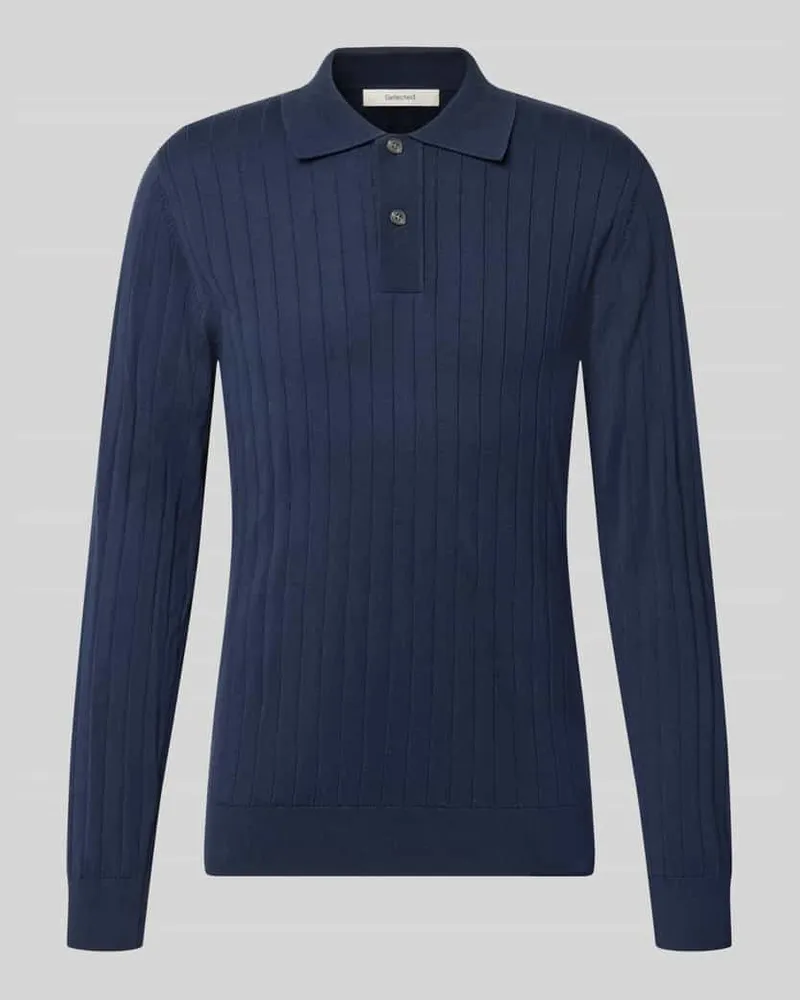 Selected Regular Fit Poloshirt aus reiner Baumwolle Modell 'TORINO Dunkelblau
