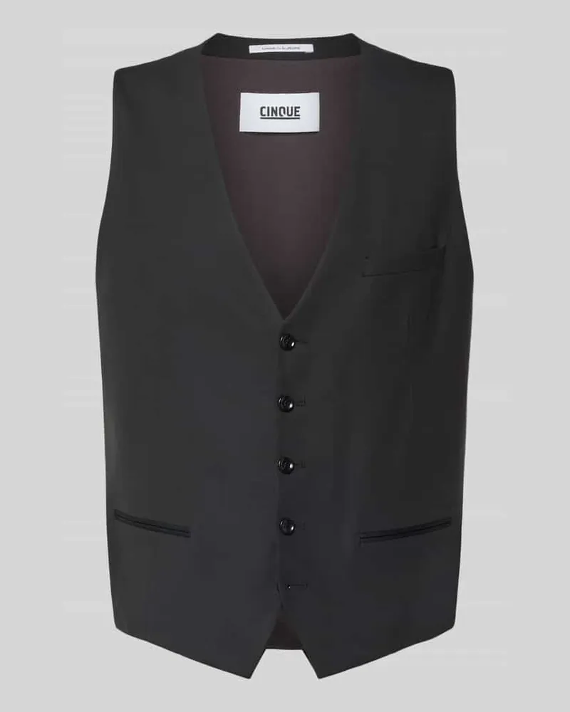 cinque Weste mit V-Ausschnitt Modell 'FESTONE Black