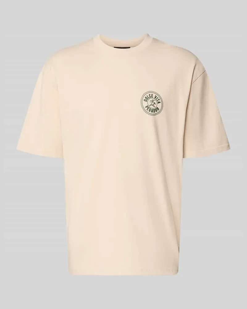 PEGADOR Oversized T-Shirt mit Label-Print Offwhite