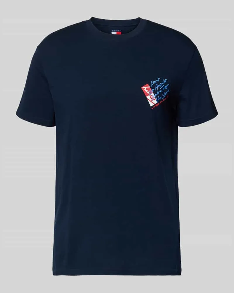 Tommy Hilfiger Regular Fit T-Shirt aus reiner Baumwolle Marine