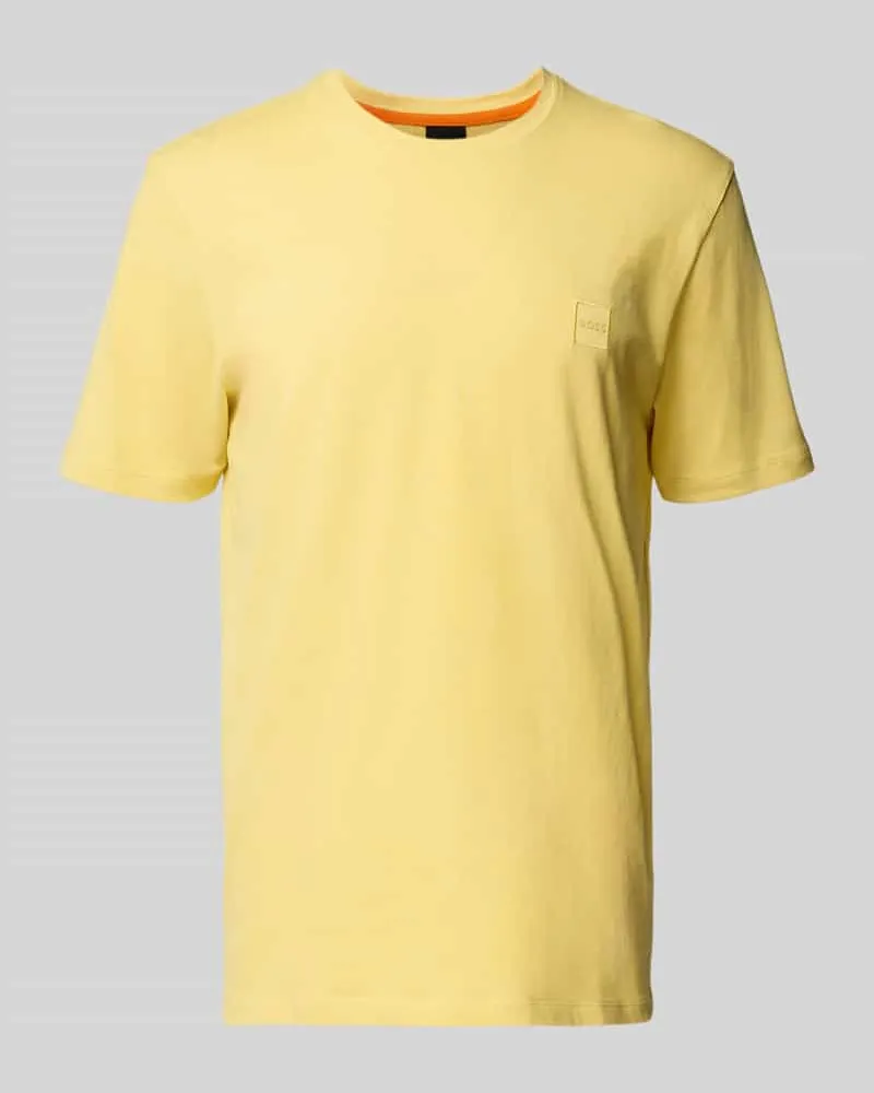 HUGO BOSS Regular Fit T-Shirt aus reiner Baumwolle Modell 'TALES Gelb
