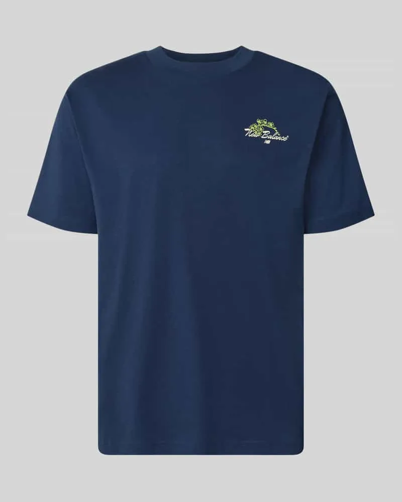 New Balance Regular Fit T-Shirt aus reiner Baumwolle mit Label-Detail Marine