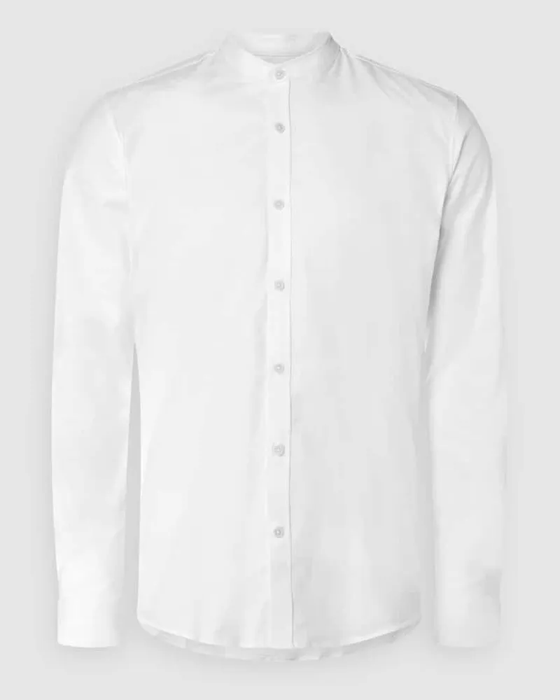 Lindbergh Slim Fit Freizeithemd mit Stehkragen 