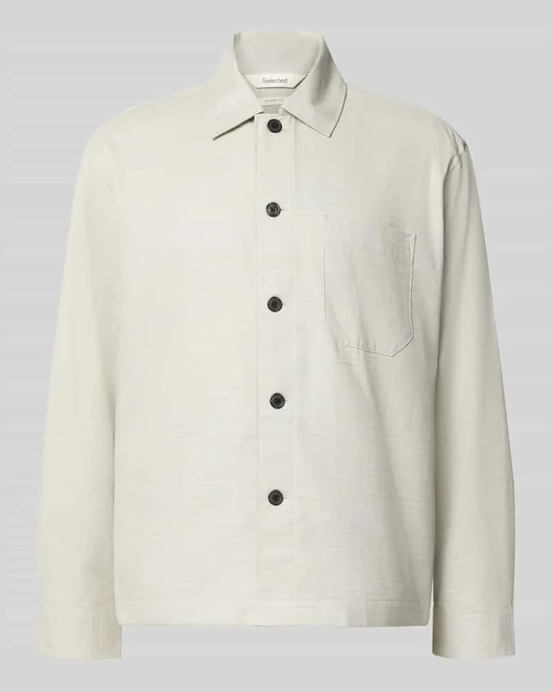 Selected Homme Relaxed Fit Overshirt aus reiner Baumwolle Modell 'HENRY Sand