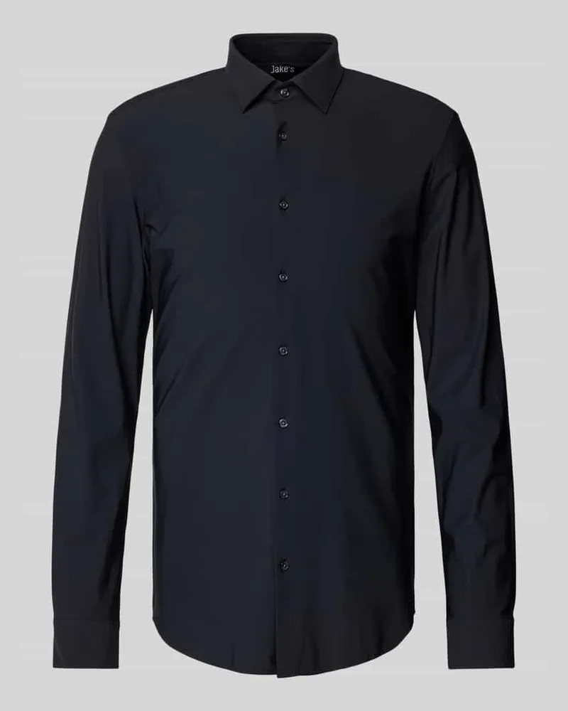JAKE*S Super Slim Fit Business-Hemd mit Knopfleiste 
