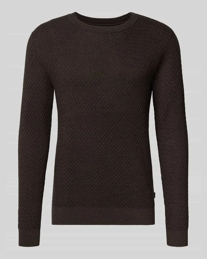 Jack & Jones Strickpullover mit Strukturmuster Modell 'BARKLEY Schoko