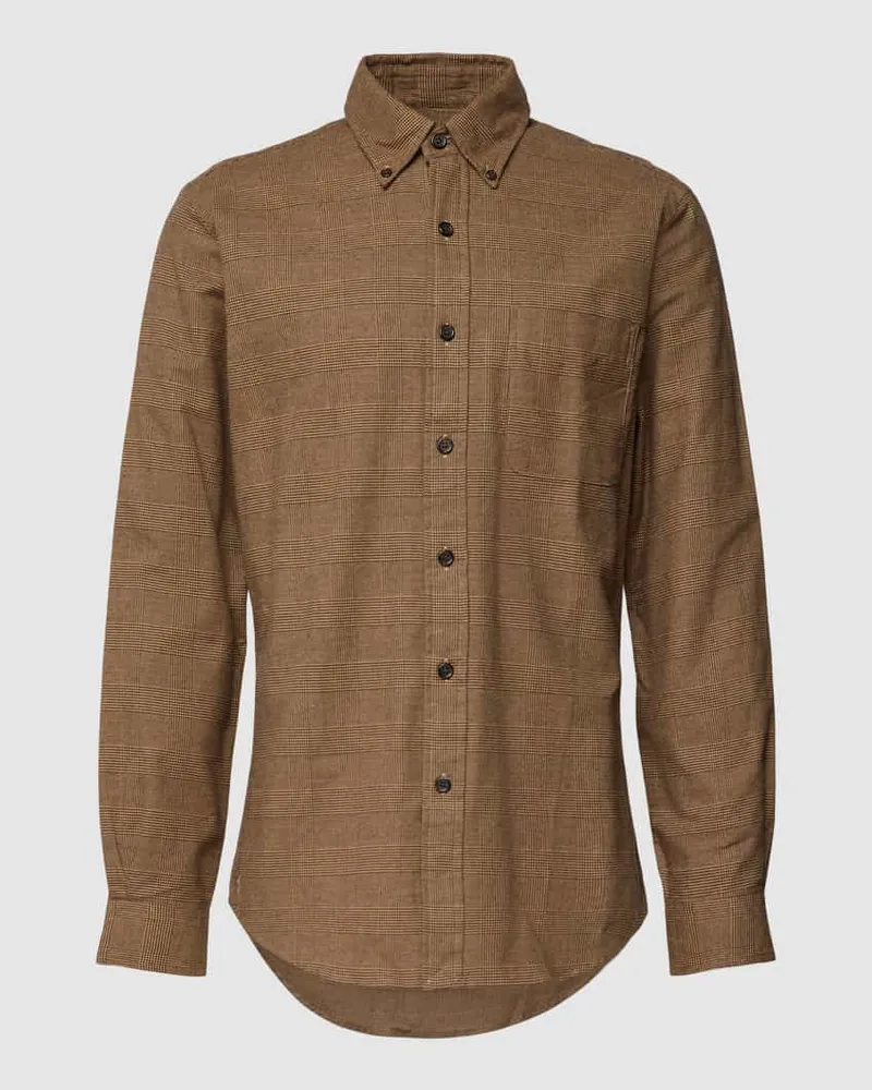 Ralph Lauren Regular Fit Freizeithemd mit Button-Down-Kragen Dunkelbraun