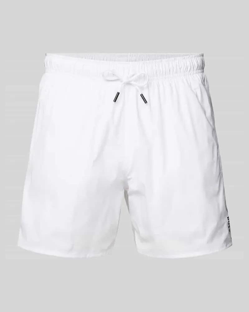 HUGO BOSS Loose Fit Badehose mit elastischem Bund Modell 'ICONIC 