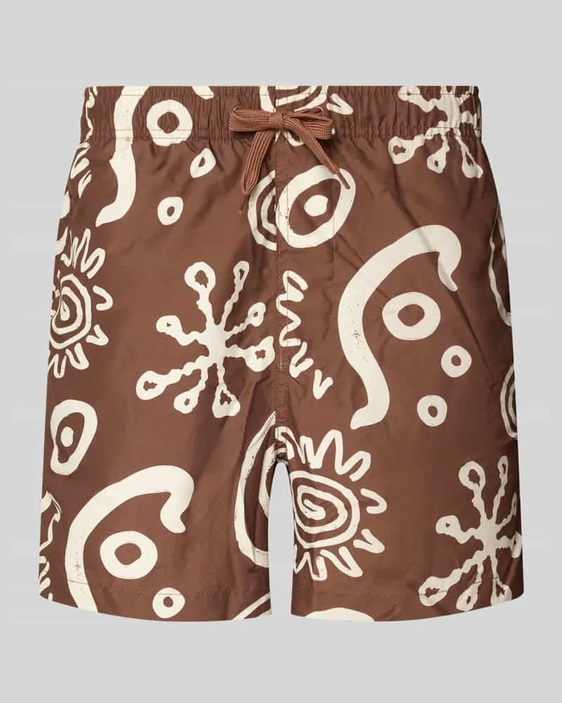 Only & Sons Badehose mit Allover-Muster Modell 'PRINT Hellbraun