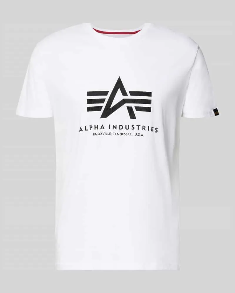 Alpha Industries T-Shirt mit Label-Detail Modell 'Basic Weiss