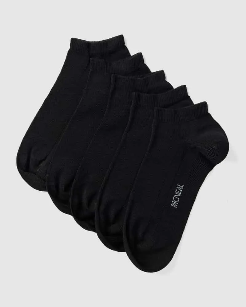 McNeal Sneakersocken mit Stretch-Anteil im 5er-Pack Black