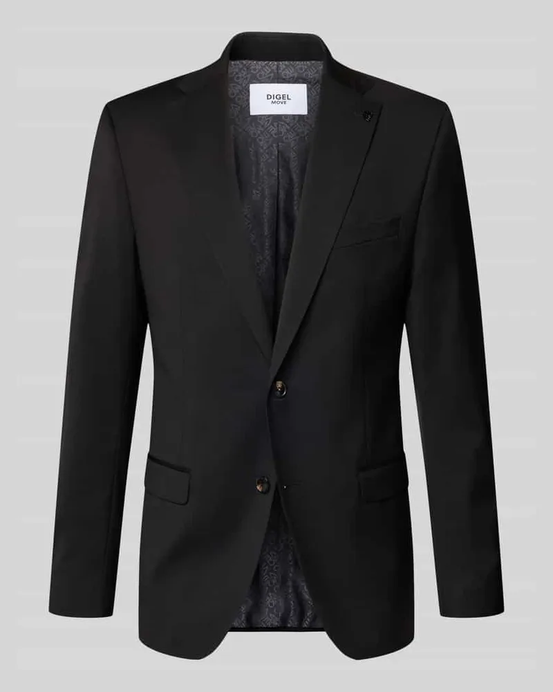 Digel Slim Fit 2-Knopf-Sakko mit Pattentaschen Modell 'Move Alesso Black