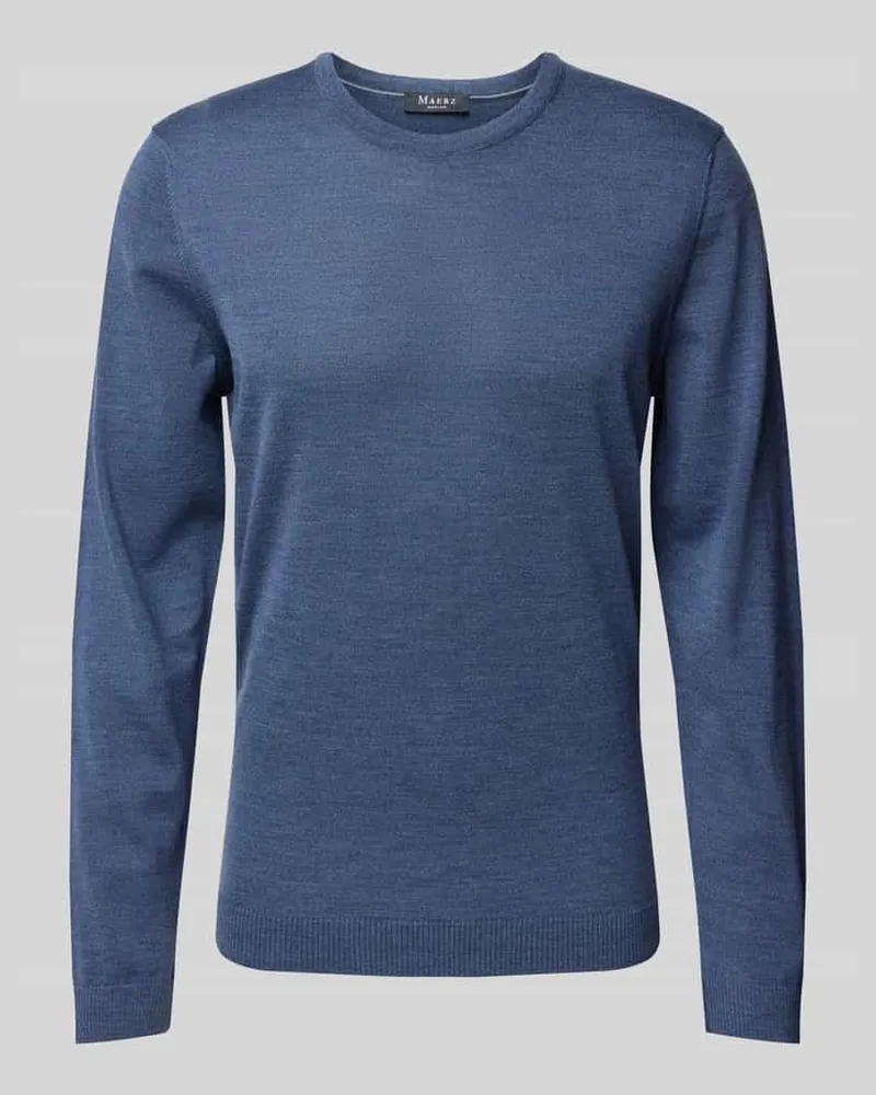 Maerz Strickpullover aus Schurwolle Modell 'ON SUMMER Jeansblau
