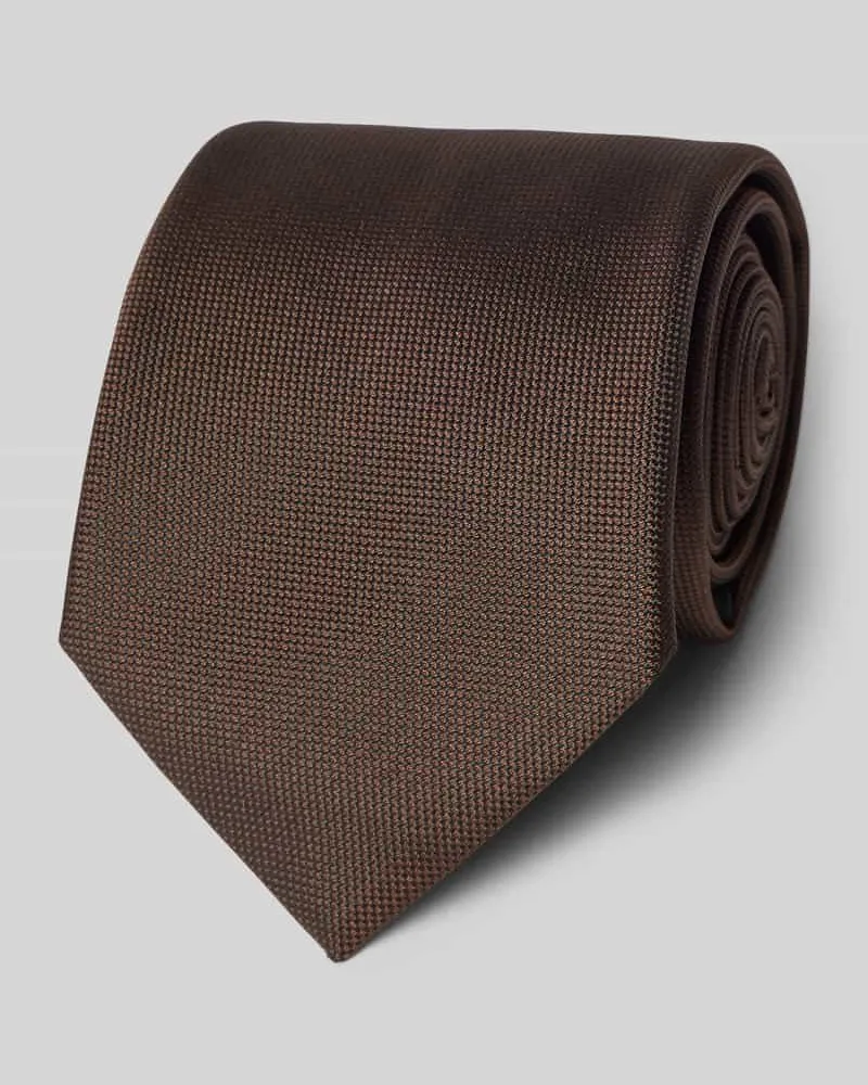 HUGO BOSS Krawatte aus Seide-Mix Modell 'H-Tie 7,5 CM-262 Dunkelbraun