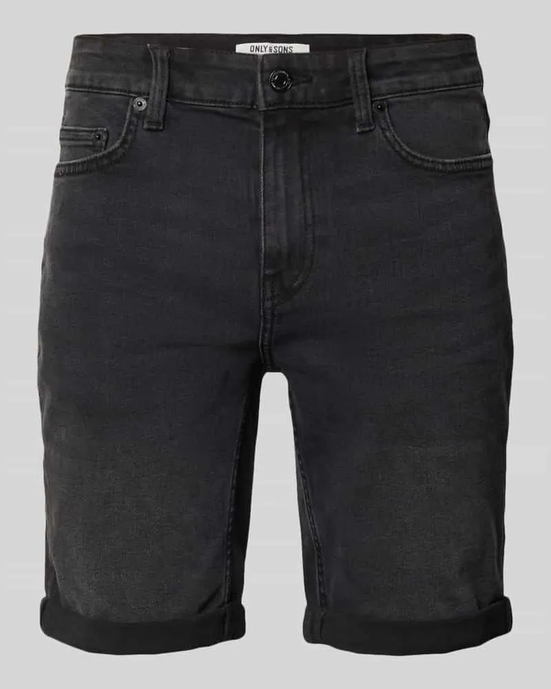 Only & Sons Regular Fit Jeansshorts aus Baumwoll-Mix mit Viskose-Anteil Modell 'SPY Black