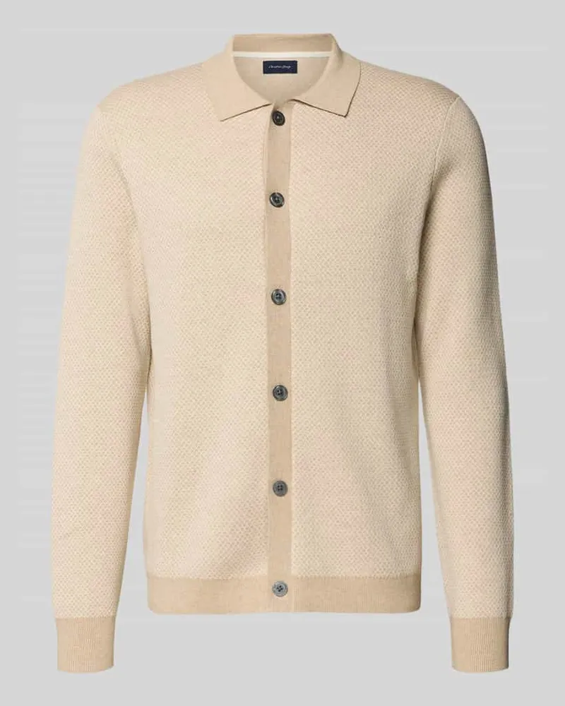 Christian Berg Strickjacke mit Knopfleiste Sand