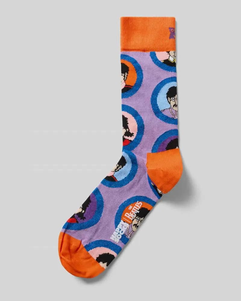 Happy Socks Socken mit Motiv-Print Modell 'The Beatles Lavender