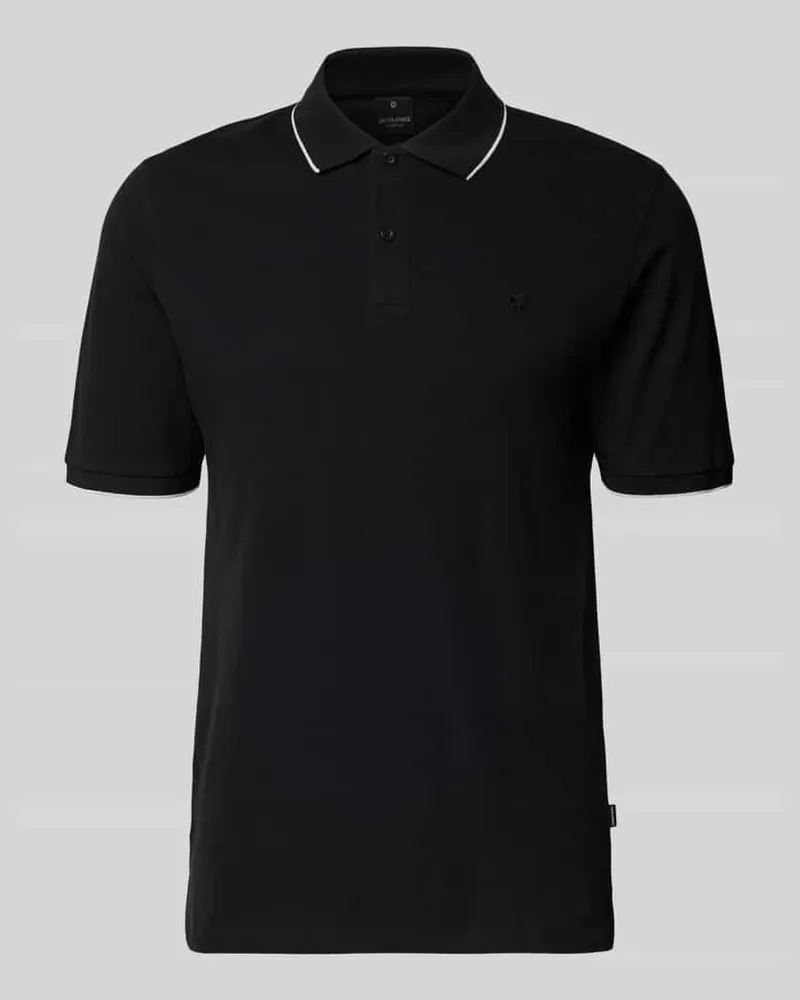 Jack & Jones Slim Fit Poloshirt mit Stitching Black
