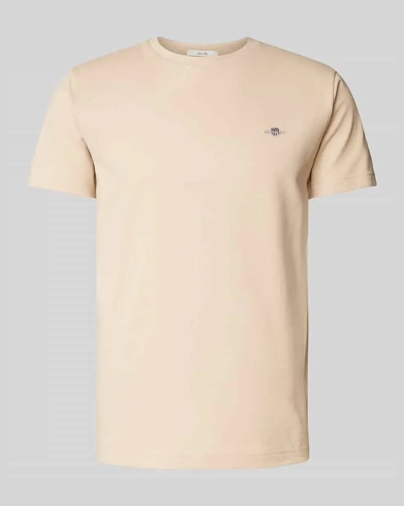 Gant Slim Fit T-Shirt mit Label-Stitching 