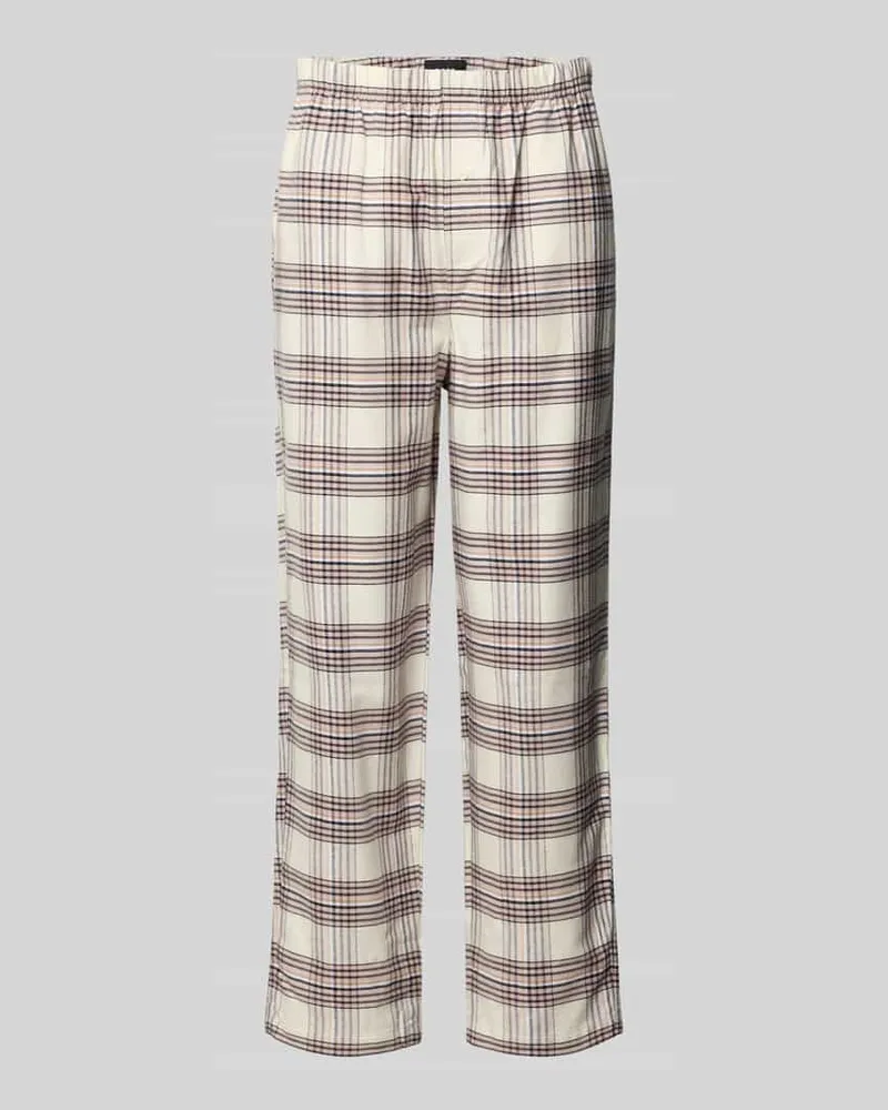 HUGO BOSS Pyjama-Hose mit Gummizug Offwhite