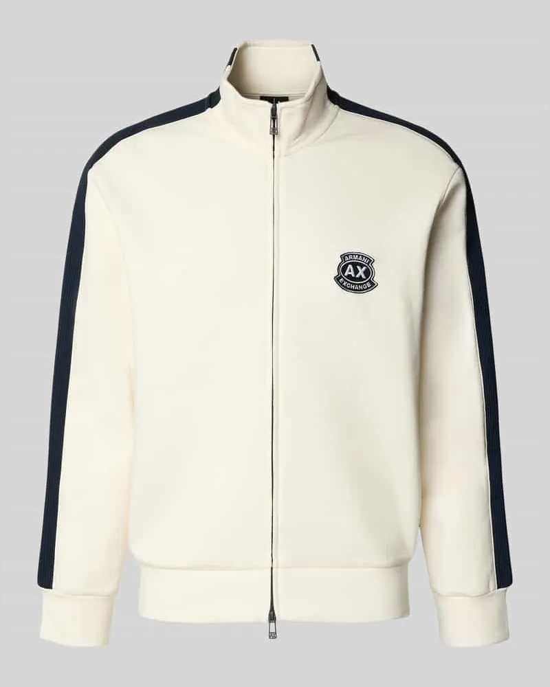 Armani Exchange Sweatjacke mit Zweiwege-Reißverschluss Modell 'FELPA Offwhite