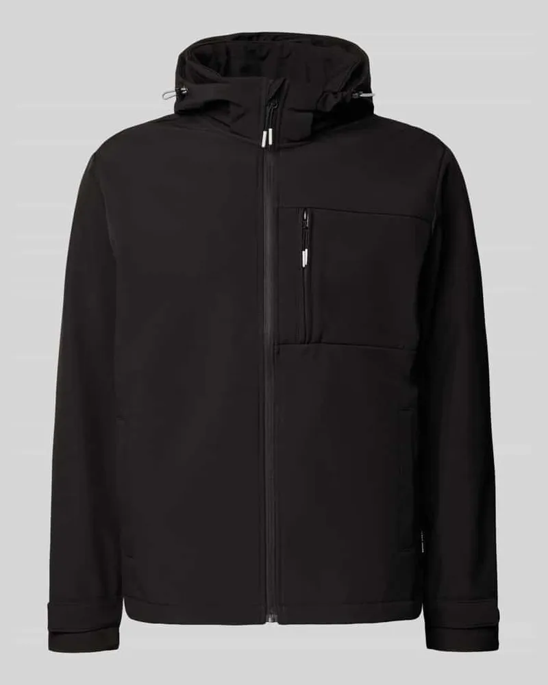 Jack & Jones Softshell-Jacke mit Brusttasche und Ärmelriegeln Black