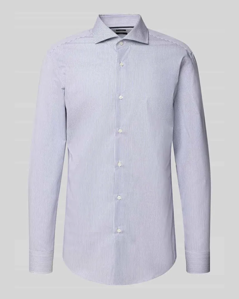 HUGO BOSS Slim Fit Businesshemd aus reiner Baumwolle Marine