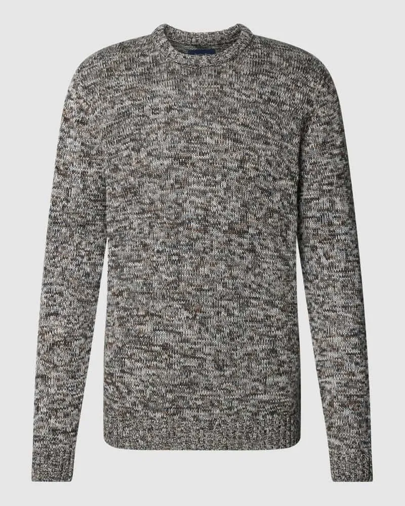 Christian Berg Strickpullover mit gerippten Abschlüssen Anthrazit