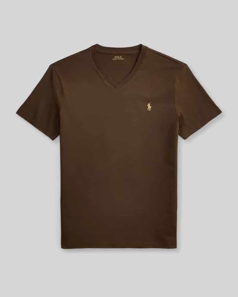 Ralph Lauren Regular Fit T-Shirt aus reiner Baumwolle Mittelbraun