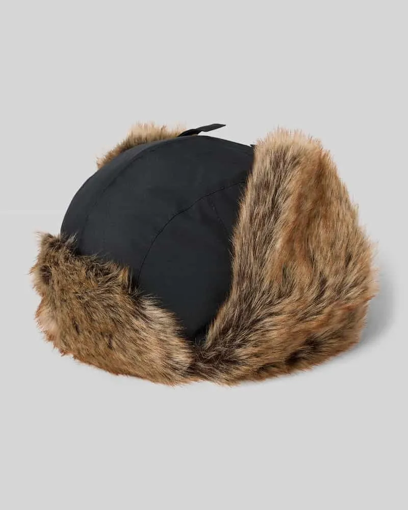 Barbour Hut mit Webpelzbesatz Modell 'CLEADON TRAPPER Black
