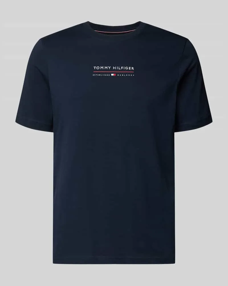 Tommy Hilfiger Regular Fit T-Shirt aus reiner Baumwolle Marine