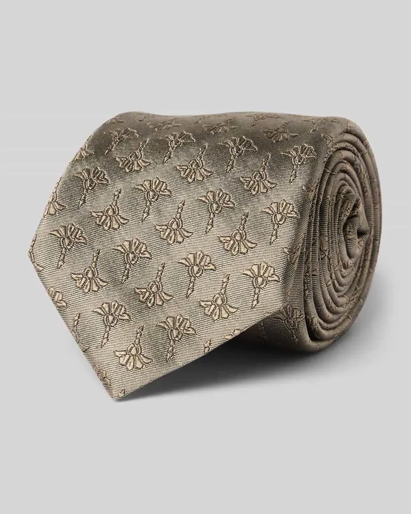 JOOP! Seidenkrawatte im Allover-Look Beige