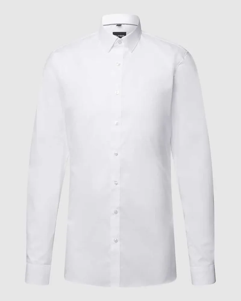Olymp Super Slim Fit Businesshemd aus Popeline mit extra langem Arm Weiss