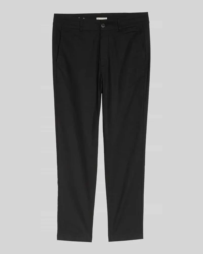 Tom Tailor Straight Leg Hose aus Leinen-Baumwoll-Mix Black