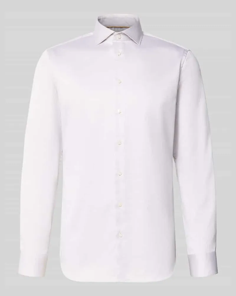 JAKE*S Slim Fit Businesshemd aus reiner Baumwolle Taupe