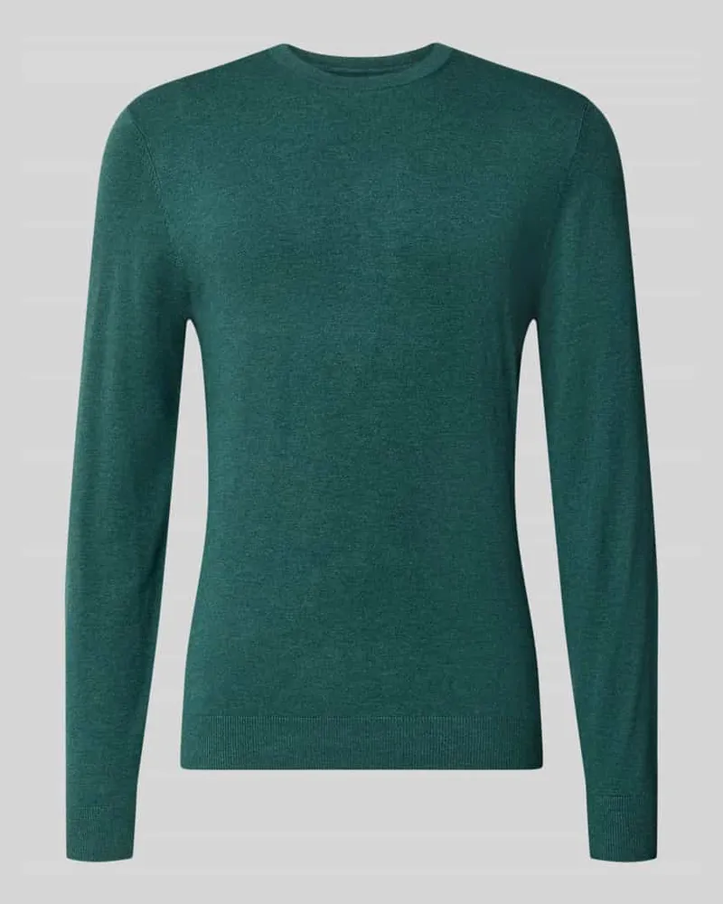 McNeal Strickpullover mit geripptem Rundhalsausschnitt Neon