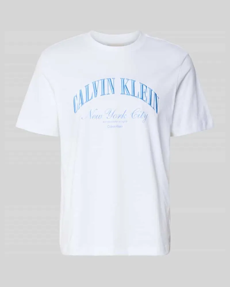 Calvin Klein T-Shirt mit Label-Stitching Weiss