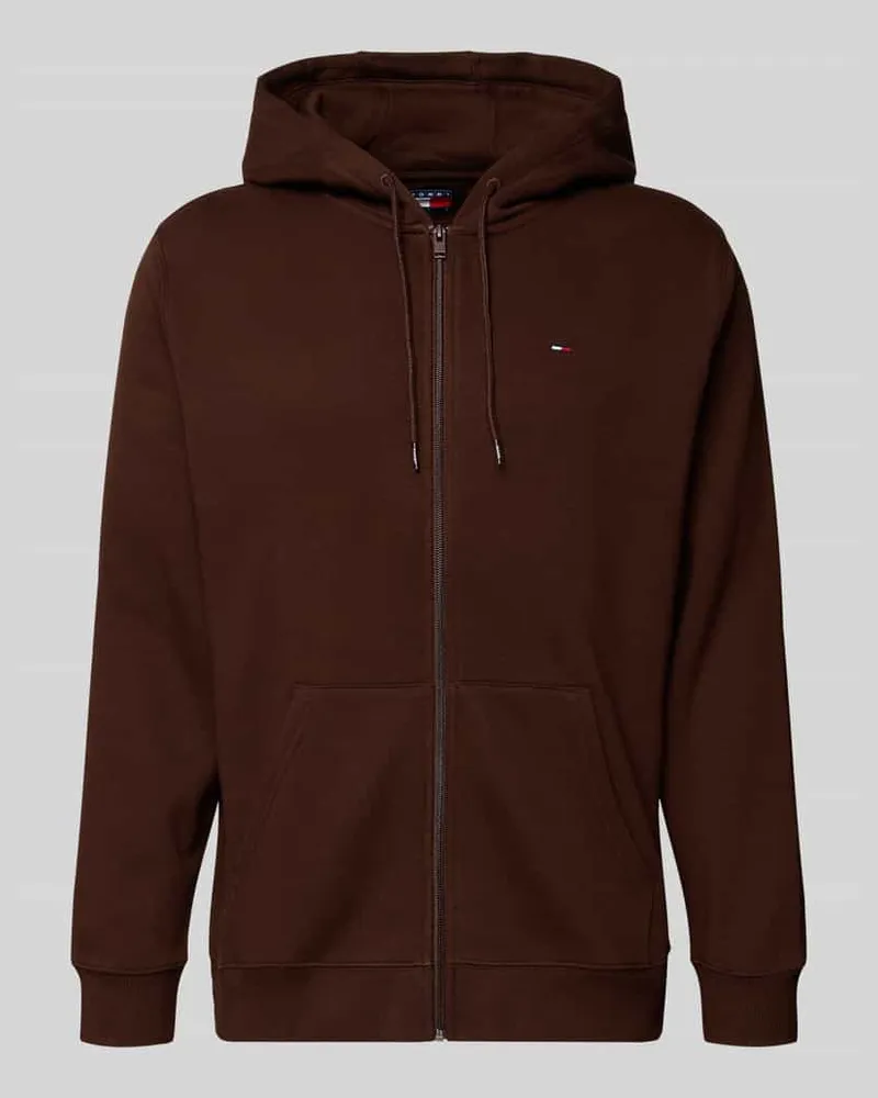 Tommy Hilfiger Regular Fit Sweatjacke aus Baumwoll-Mix Dunkelbraun