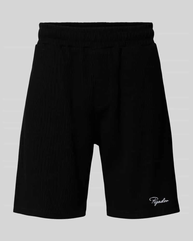 PEGADOR Shorts mit Logo-Stitching und elastischem Bund Black