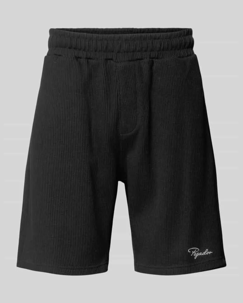 PEGADOR Shorts mit Logo-Stitching und elastischem Bund Black
