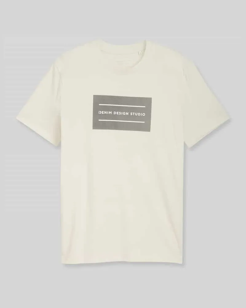 Tom Tailor Regular Fit T-Shirt aus reiner Baumwolle Offwhite