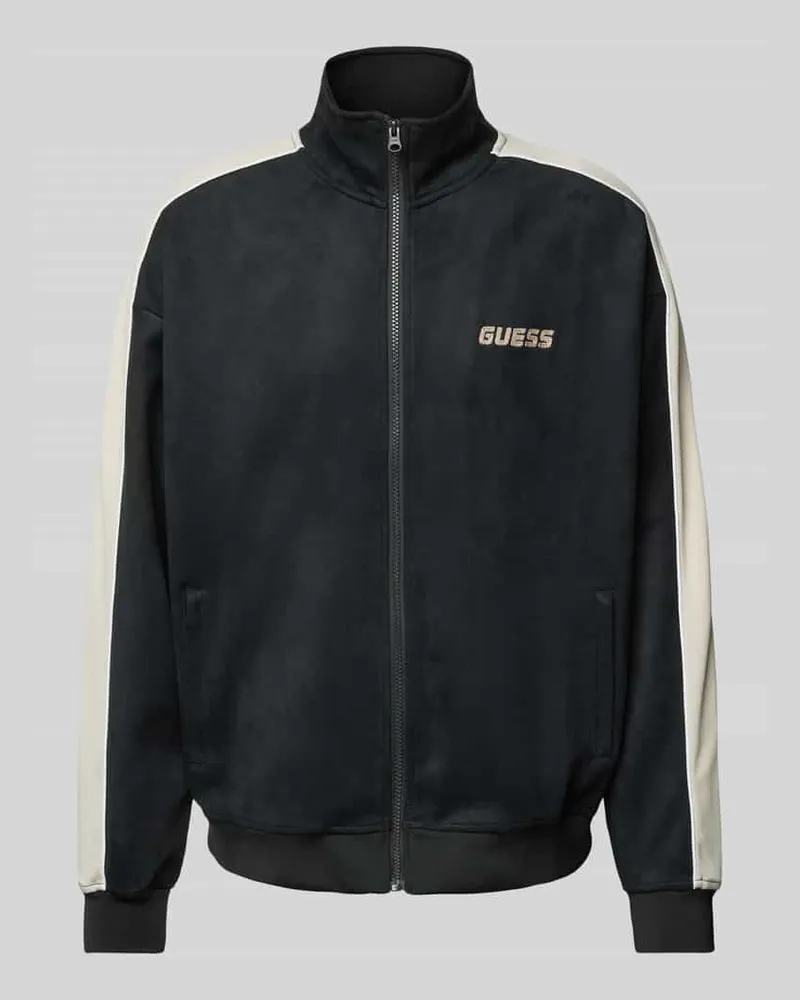 Guess Sweatjacke mit Label-Stitching Modell 'MOJO 