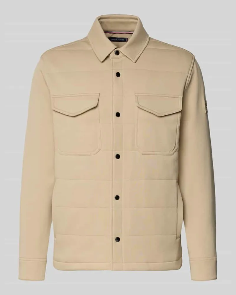 Tommy Hilfiger Regular Fit Sweatjacke aus Baumwoll-Mix Beige