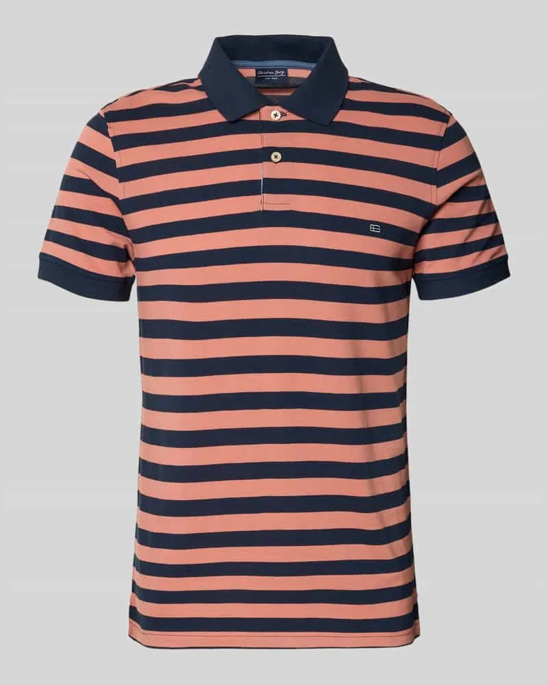 Christian Berg Modern Fit Poloshirt mit Logo-Stitching Lachs