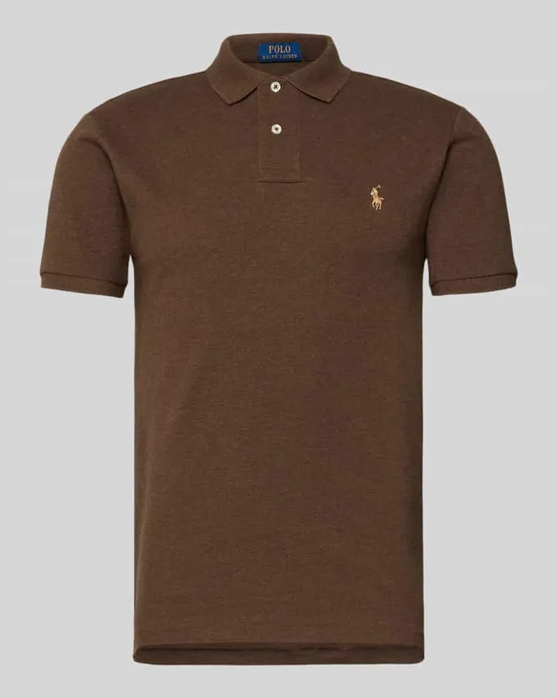 Ralph Lauren Slim Fit Poloshirt aus reiner Baumwolle Mittelbraun