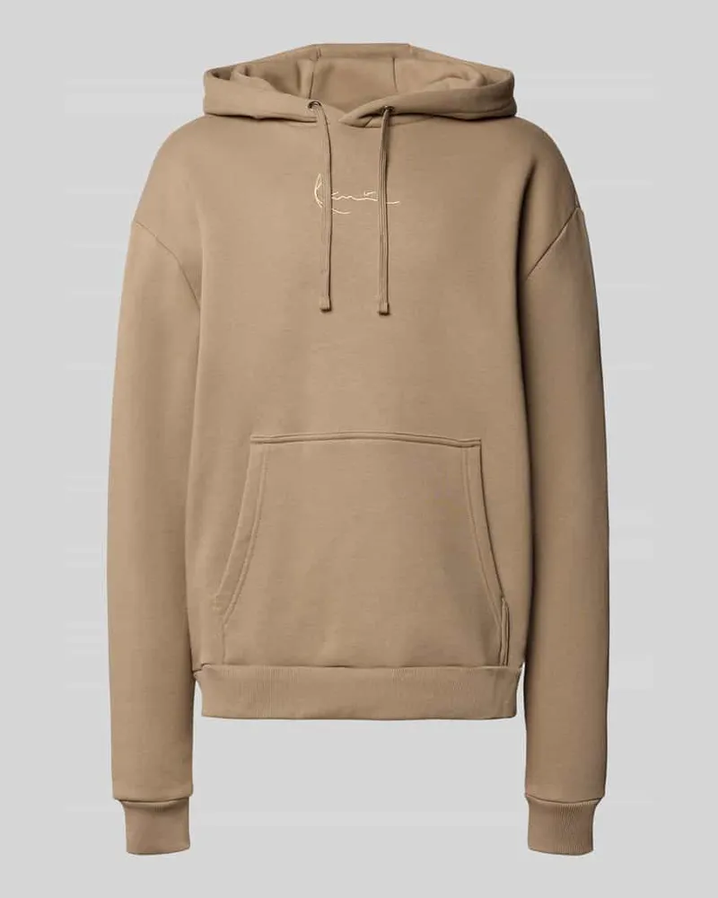 Karl Kani Hoodie mit Label-Stitching Taupe