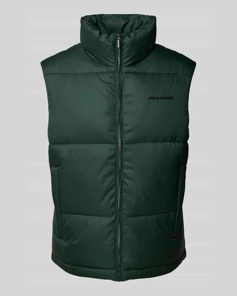 PEGADOR Steppweste mit Label-Stitching Dunkelgruen