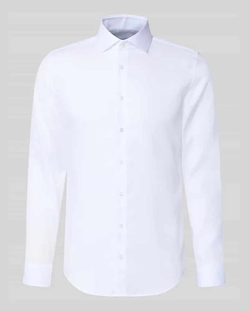 Seidensticker Slim Fit Business-Hemd aus Baumwolle mit Kentkragen Sand